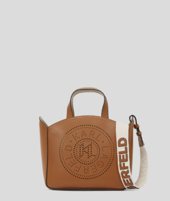 BOLSO TOTE PEQUEÑO PERFORADO K/CIRCLE CARAMEL